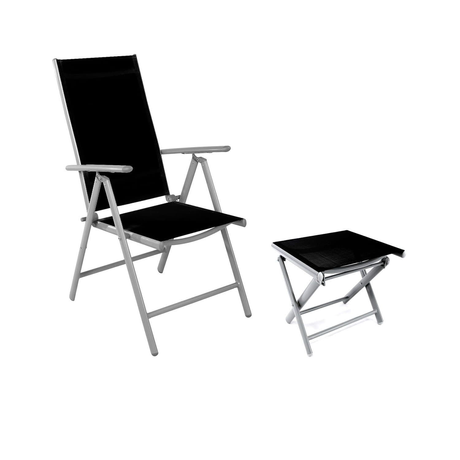 Mojawo Armlehnstuhl Hochlehner Klappstuhl + Klapphocker Aluminium Textilen - Bild 2