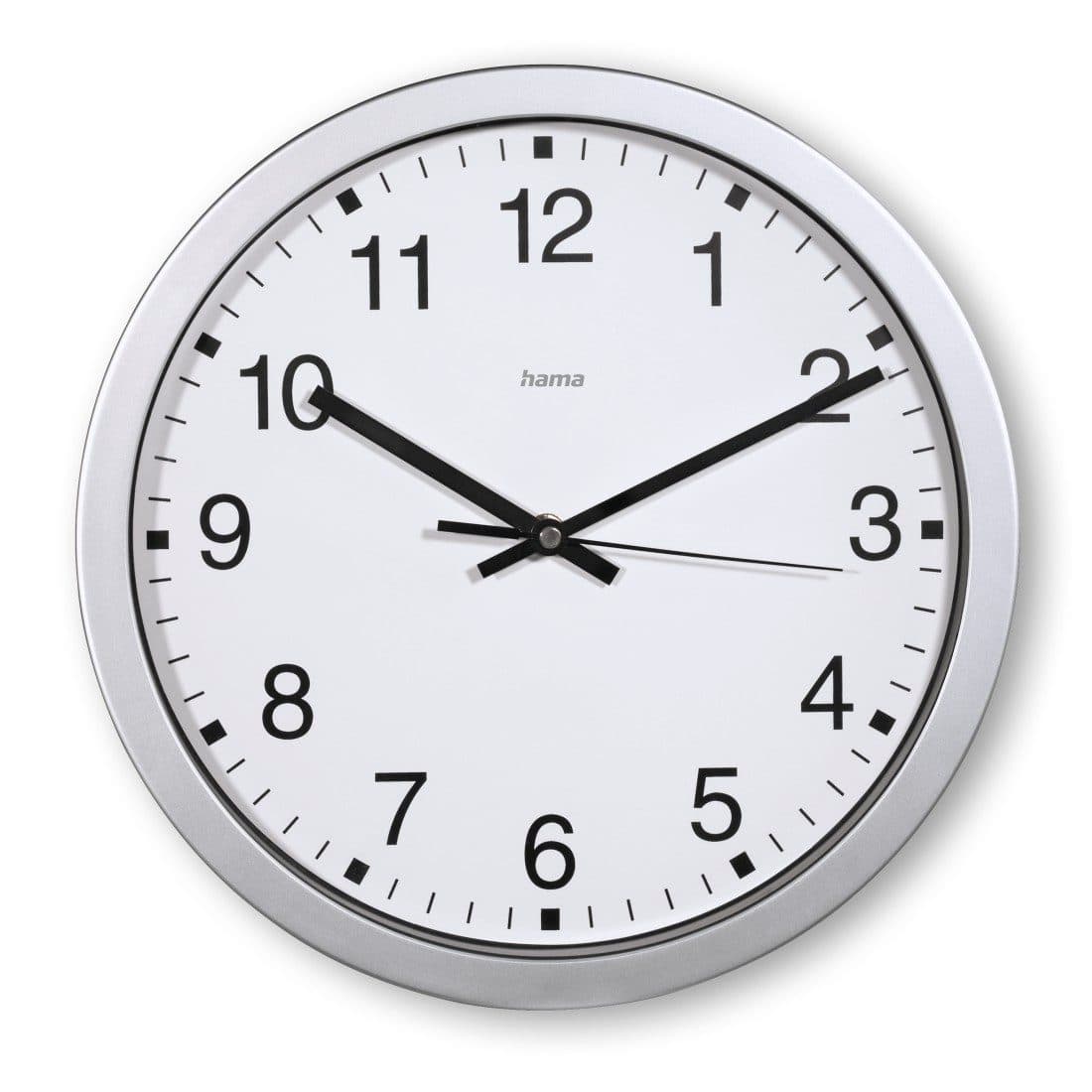 Hama Wanduhr Mallorca Silber Weiß Analog Quarzuhr - Bild 2