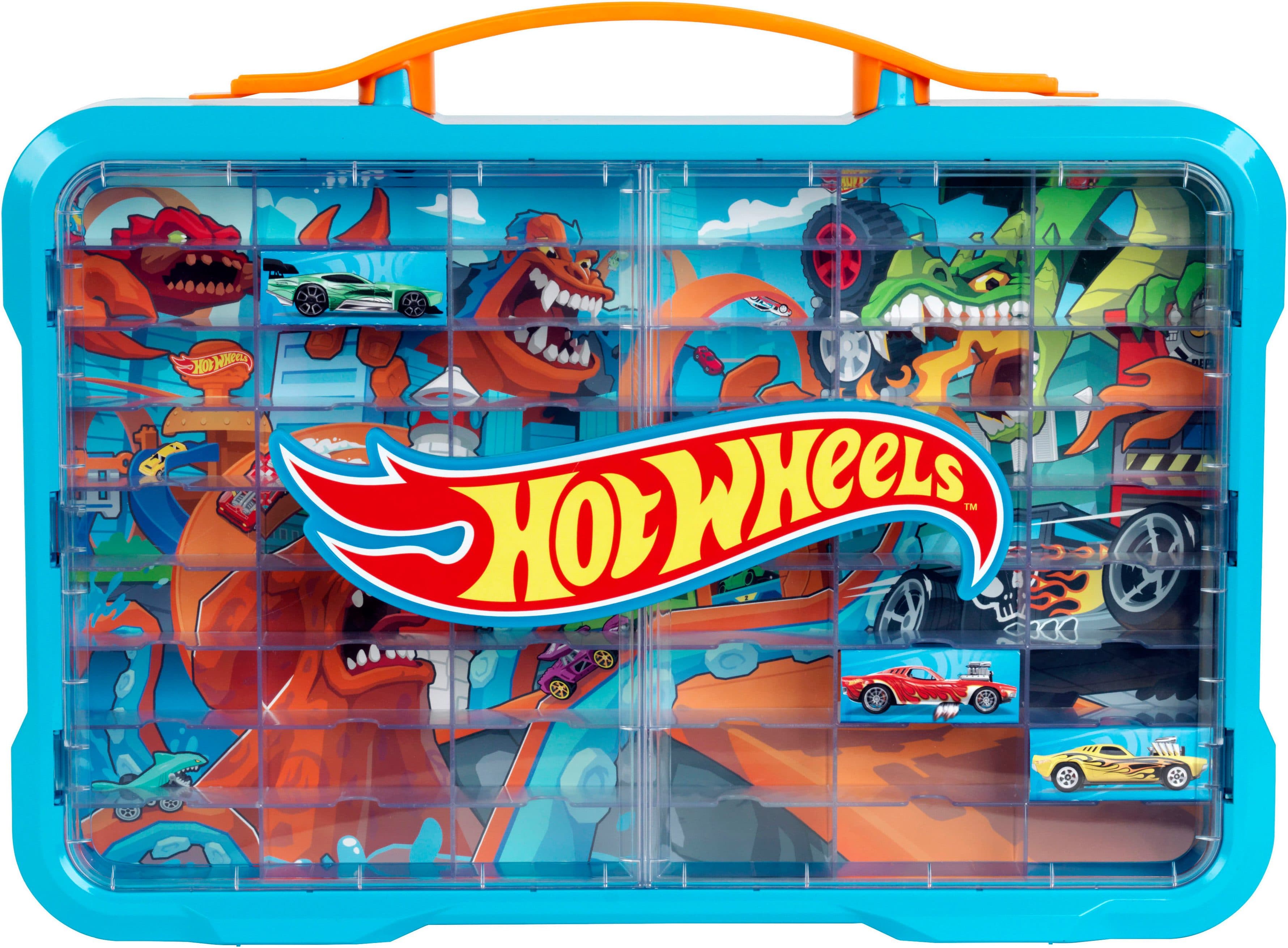 Klein Sammelkoffer Vitrine für 54 Autos Blau mit leuchtendem Logo - Bild 2