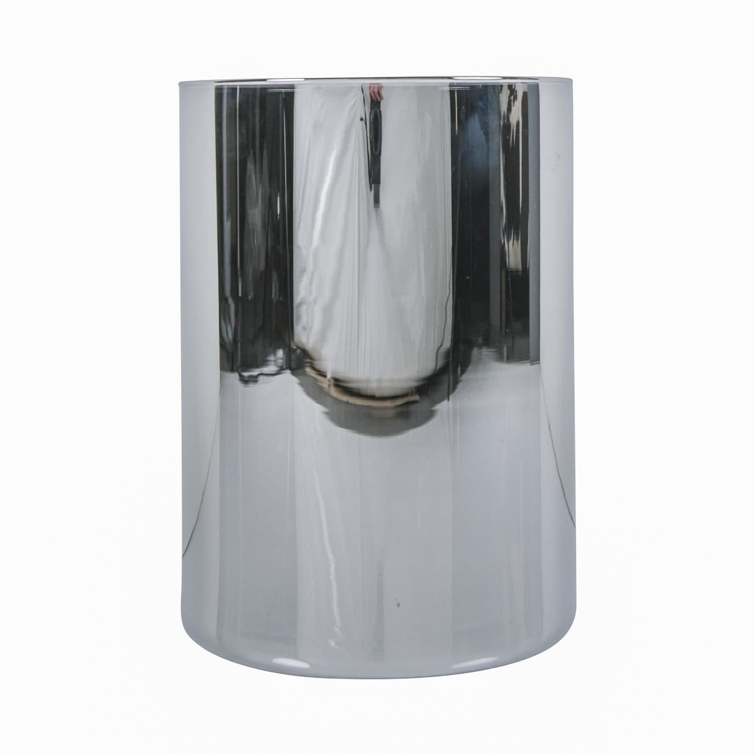 Hakbijl Glass Dekovase Silber Mundgeblasen