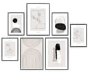 Hyggelig Home Poster Set 7-tlg. Schwarz-Weiß Linienkunst Collage Bild 2