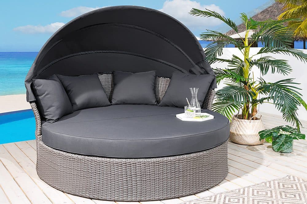 riess-ambiente Sonneninsel PLAYA LIVING Grau Anthrazit Polyrattan Aluminium - Bild 2
