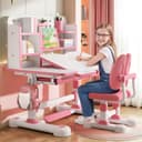 Rutaqian Kinderschreibtisch Kinder-Schreibtisch- und Stuhl-Set Höhenverstellbar Bild 2