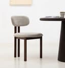 Maison ESTO Esszimmerstuhl NELORA beige 2er Set Metallgestell Walnussdekor Bild 2
