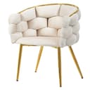 Flieks Polsterstuhl Beige Samt mit Metallbeinen Bild 2
