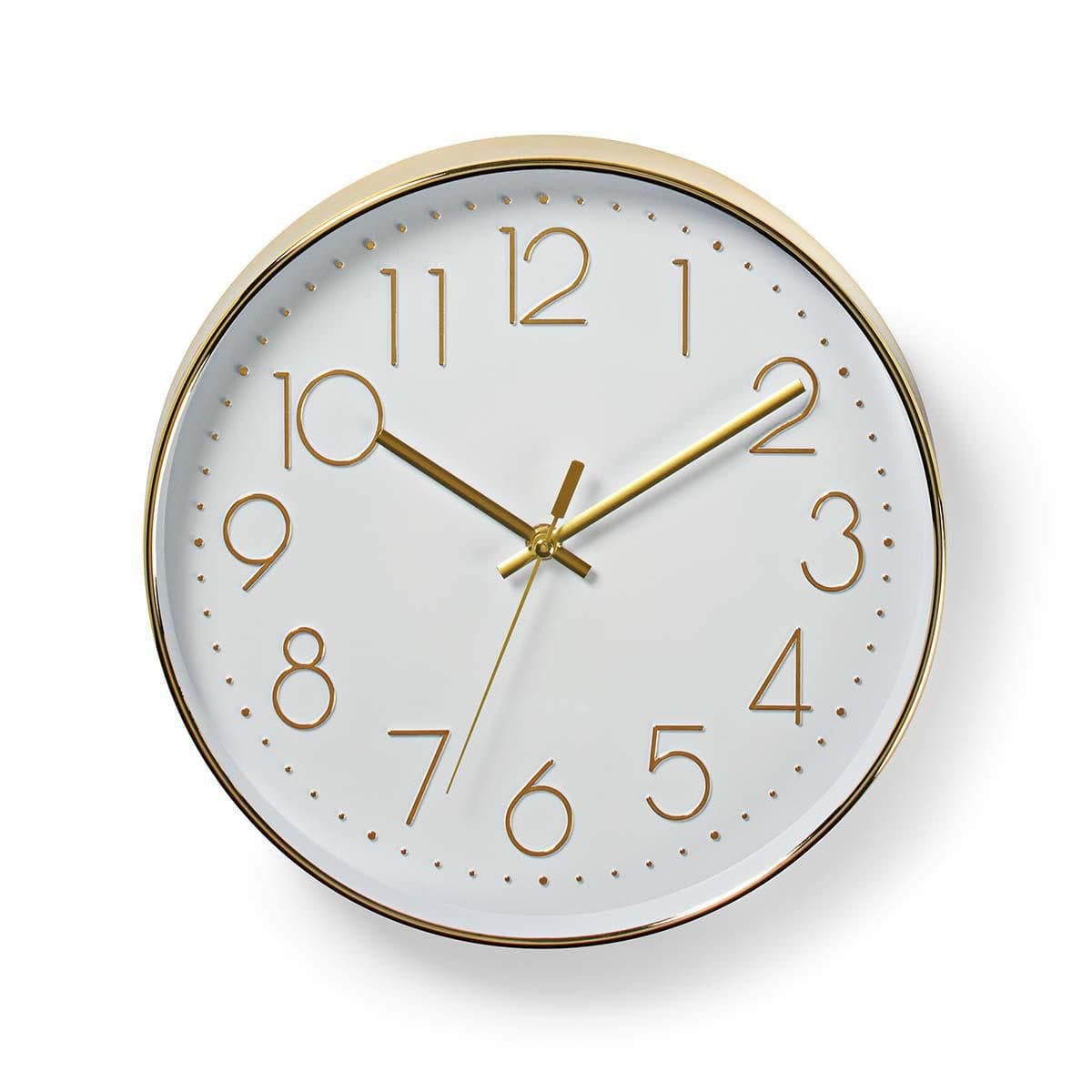 Nedis Wanduhr CLWA015PC30GD Gold/Weiß Große Ziffern Leises Quarzwerk - Bild 2