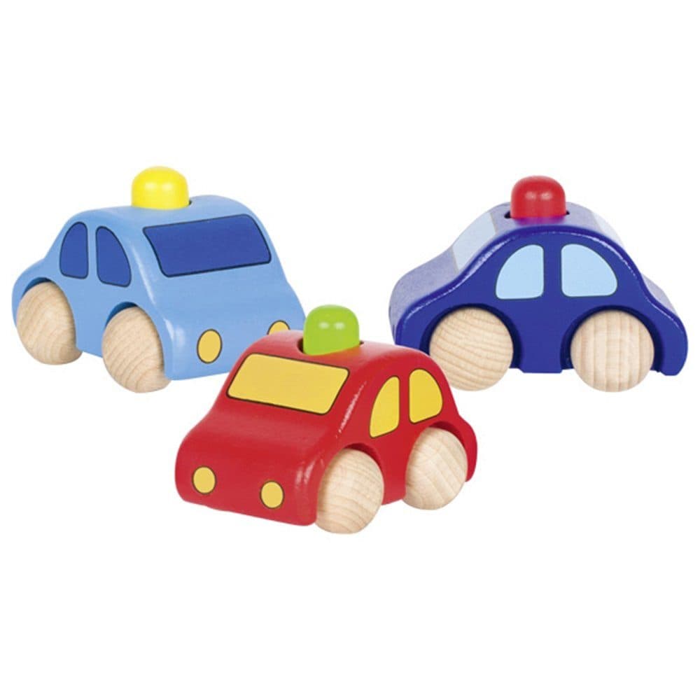 Goki Spielzeug-Auto mit Hupe - Massivholz in Rot/Blau