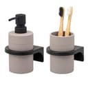 bremermann Badaccessoire-Set SAVONA Softtouch Taupe 2-tlg. mit Halterung Bild 2