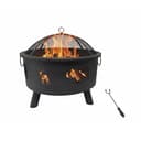 relaxdays Feuerschale mit Flammenmotiv Schwarz Bild 2