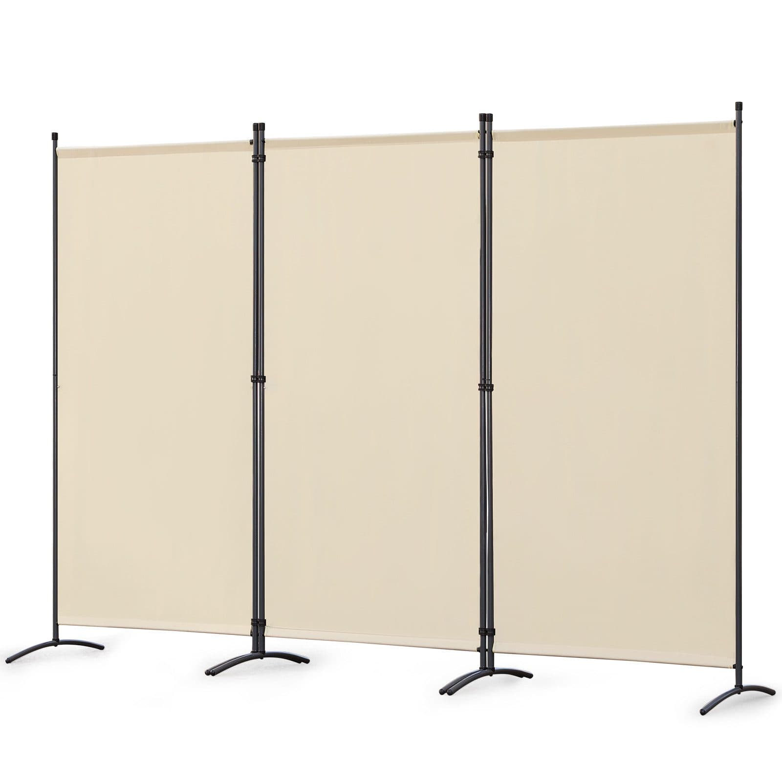 Angel Living 3-teiliger Paravent Raumteiler Sichtschutz Stahl Polyester - Bild 2