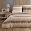 Buymax Bettwäsche Palermo 100% Baumwolle Braun-Beige Streifen Bild 2