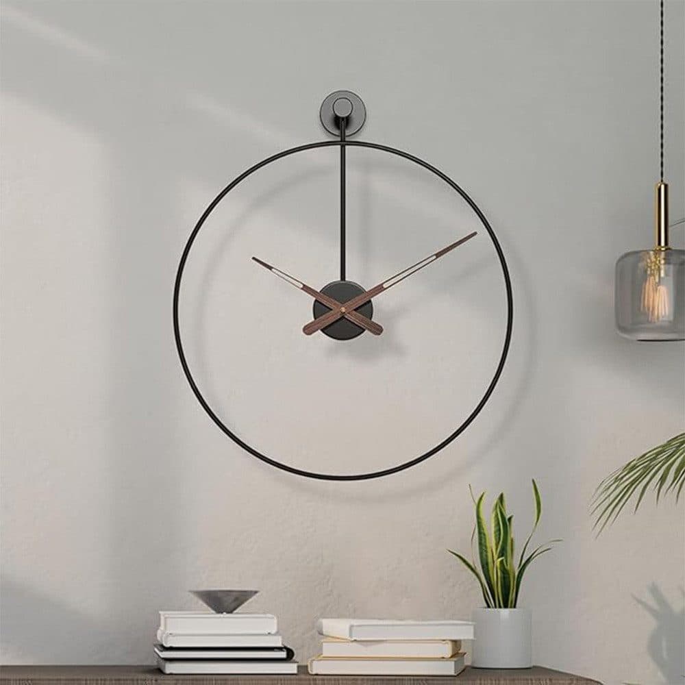 TUWENA Metallwanduhr Schwarz Leise Modern - Bild 2