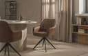 B&D home Polsterstuhl ARVIT mit Armlehnen und Drehfunktion Braun Bild 2