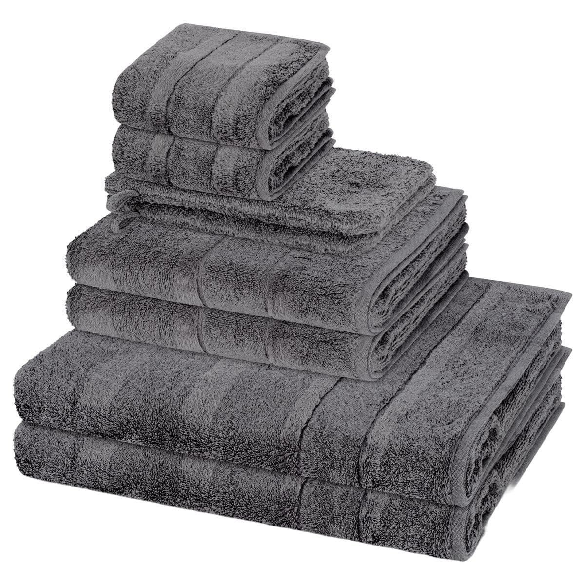 Cawö Handtuch Set Noblesse 8-tlg. Anthrazit Baumwolle - Bild 2