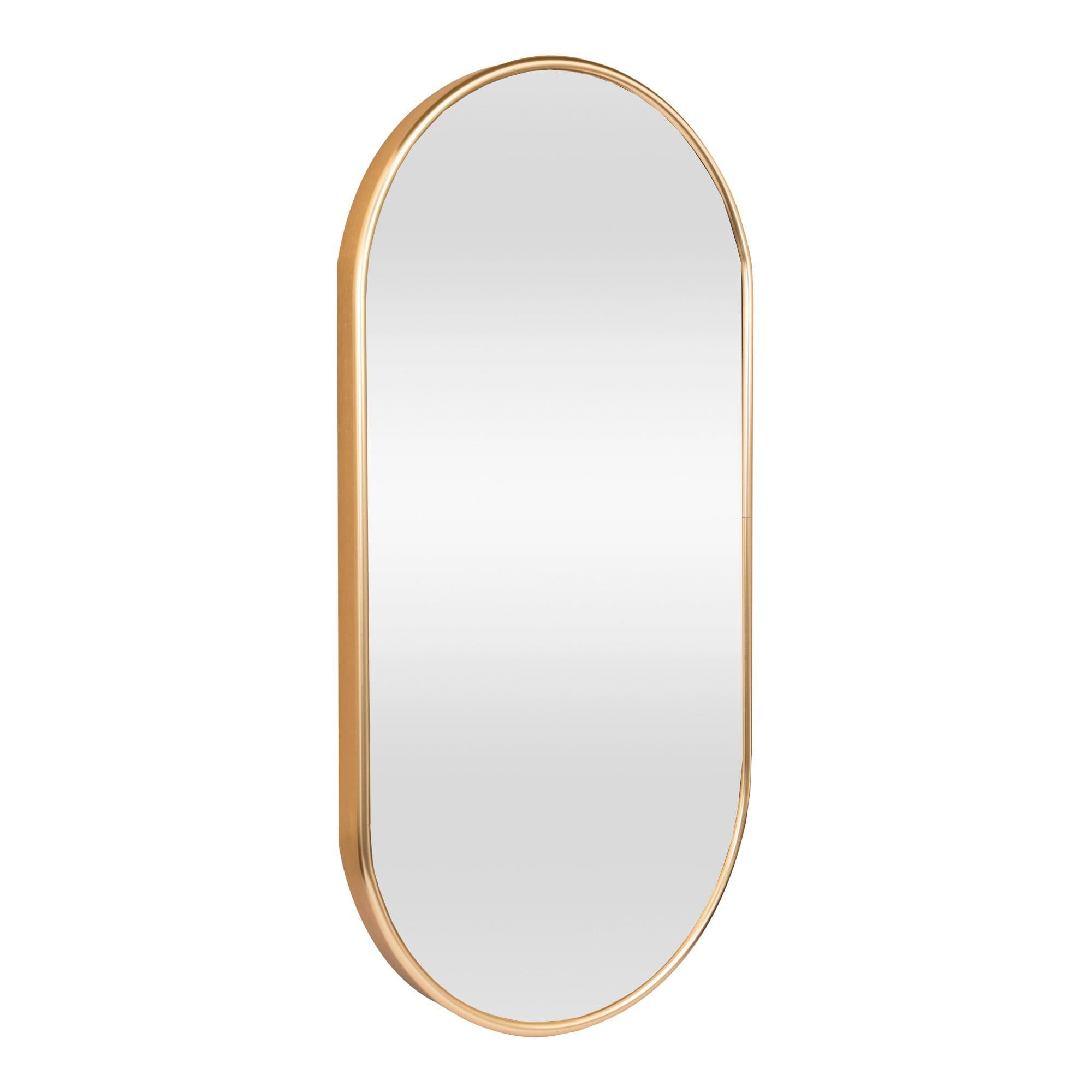 en.casa Wandspiegel Picciano Oval Aluminiumrahmen Gold - Bild 2