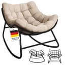 STEELSØN Schaukelstuhl Veldora Beige Polyrattan mit Kissen Bild 2