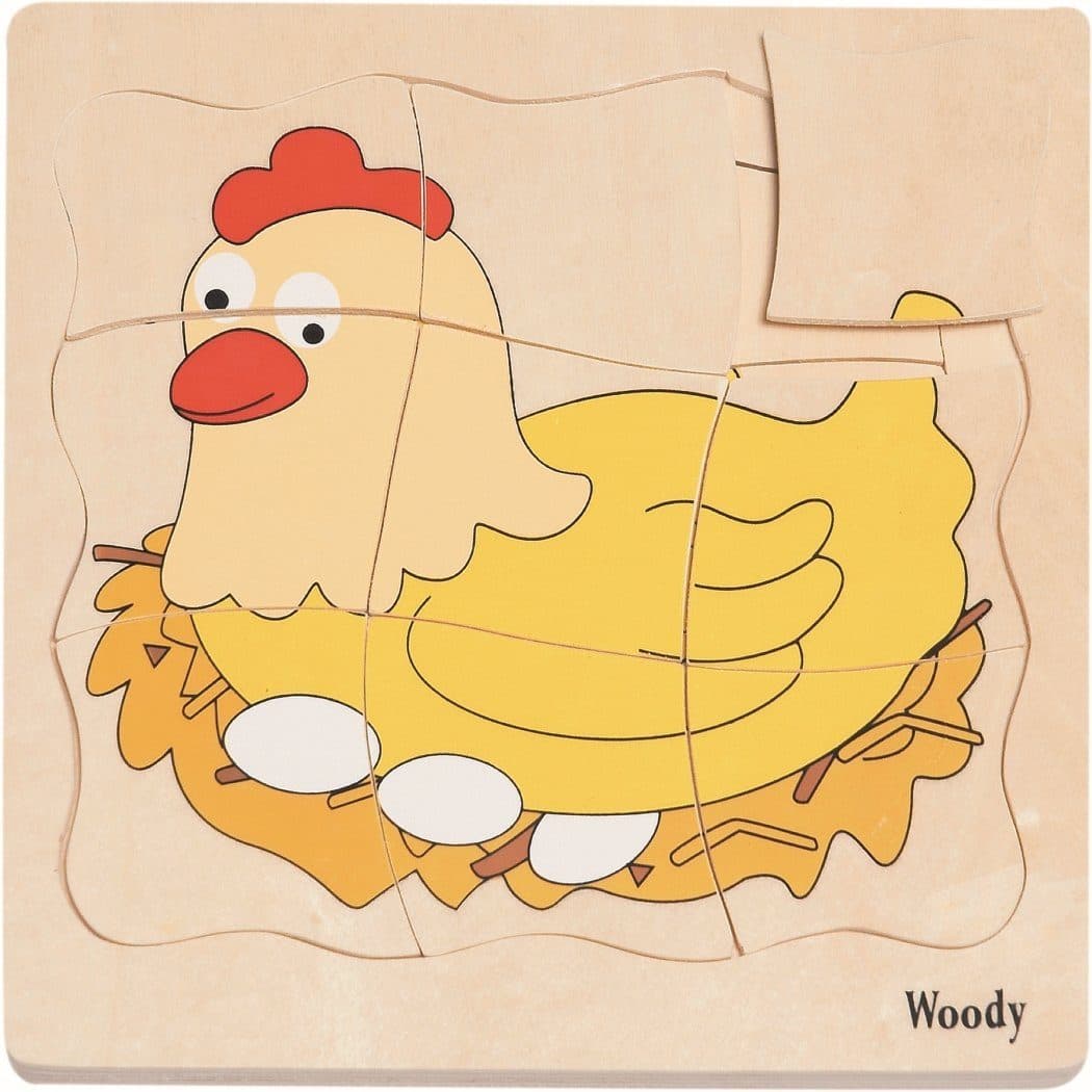 Woodyland 3D Puzzle Huhn Rahmenpuzzle 4 Ebenen Holz - Bild 2