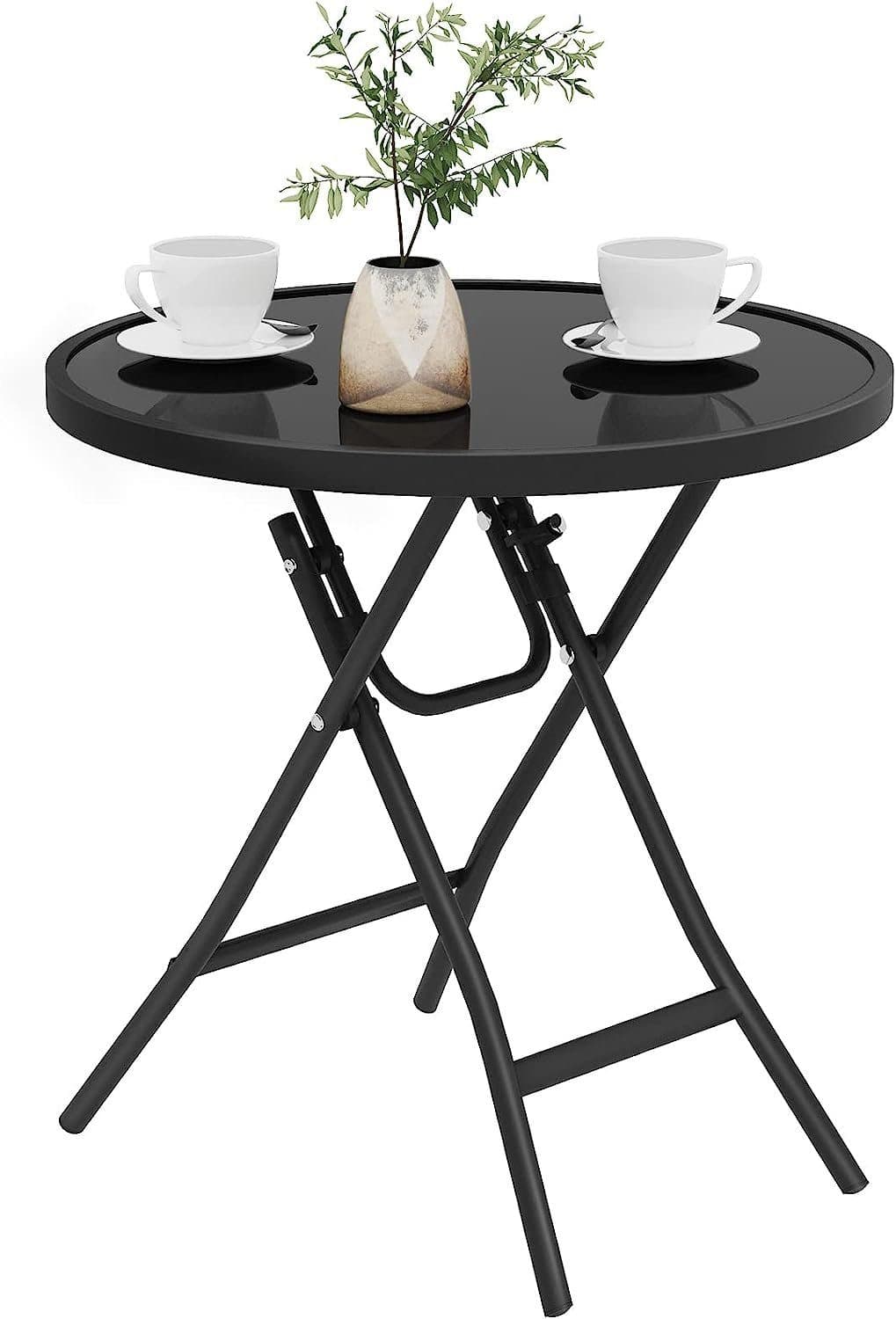 EUGAD Klapptisch Glas Metall Schwarz - Bild 2