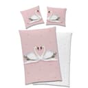 Familando Partnerbettwäsche Liebes Schwan Rosa Flanell 4-teilig Bild 2