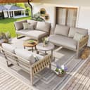 Flieks Gartenlounge-Set 6-Sitzer mit 2 stapelbaren Couchtischen Bild 2