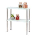 bremermann Küchenregal Glas-Regal 2 Ebenen Edelstahl Glasplatten Bild 2