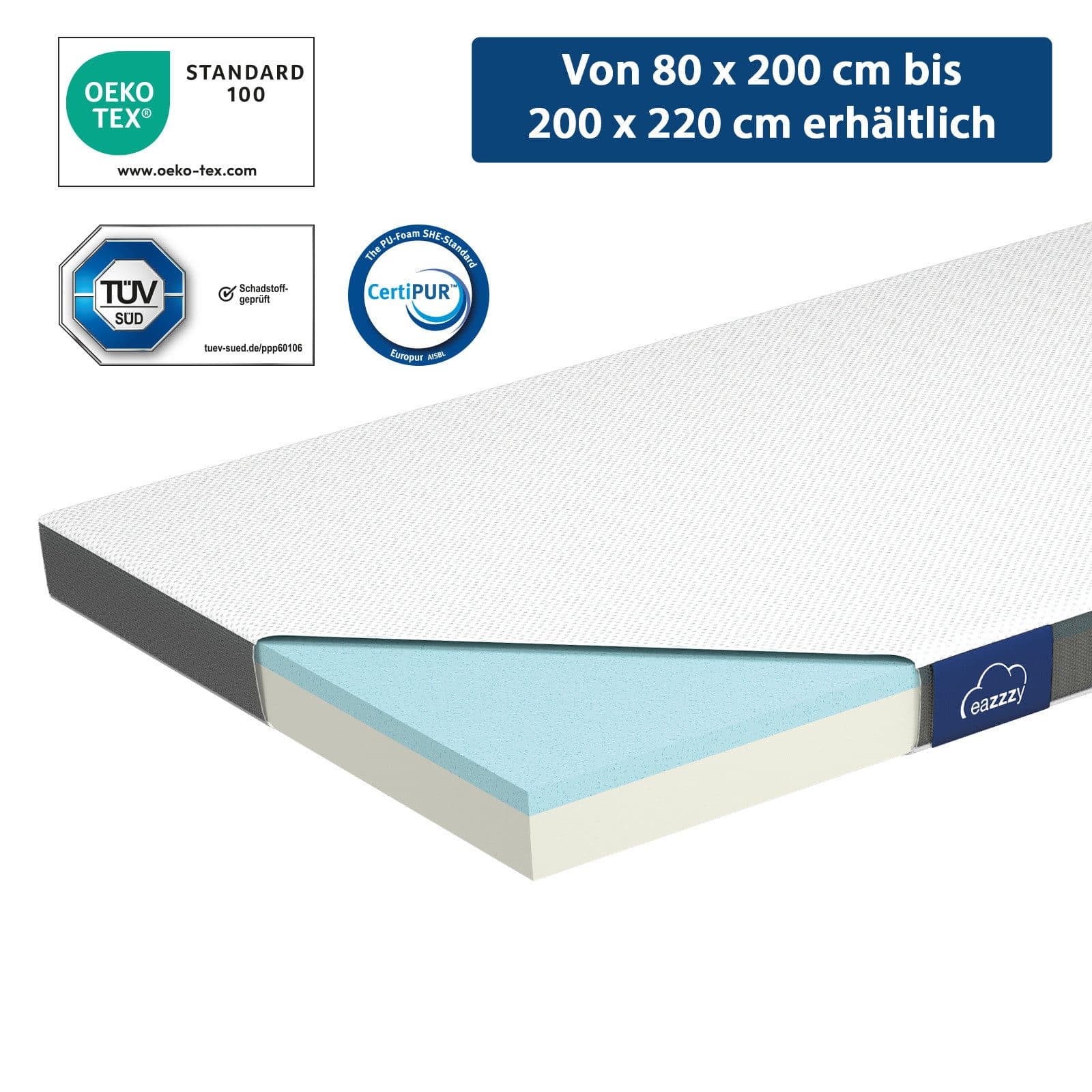 Genius Topper Eazzzy Classic 180x200cm H2 H3 Gelschaum - Bild 2