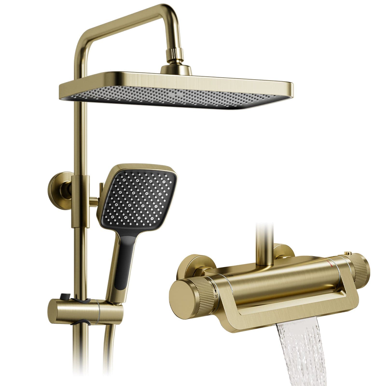 Oihpaw Duschsystem Premium Duschsäulen-Set 3in1 Regendusche mit Thermostat - Bild 2