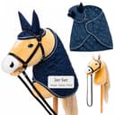 Hoofly Steckenpferd Set Beige/Blau mit Zubehör Bild 2
