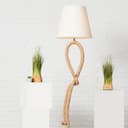 LIGHTBOX Stehlampe Weiß E27 Seiloptik Textil Metall Bild 2
