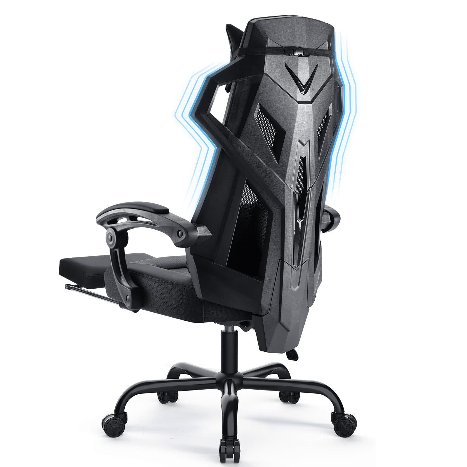 GTPLAYER Bürostuhl Ergonomischer Gamingstuhl Schwarz mit Lordosenstütze - Bild 2