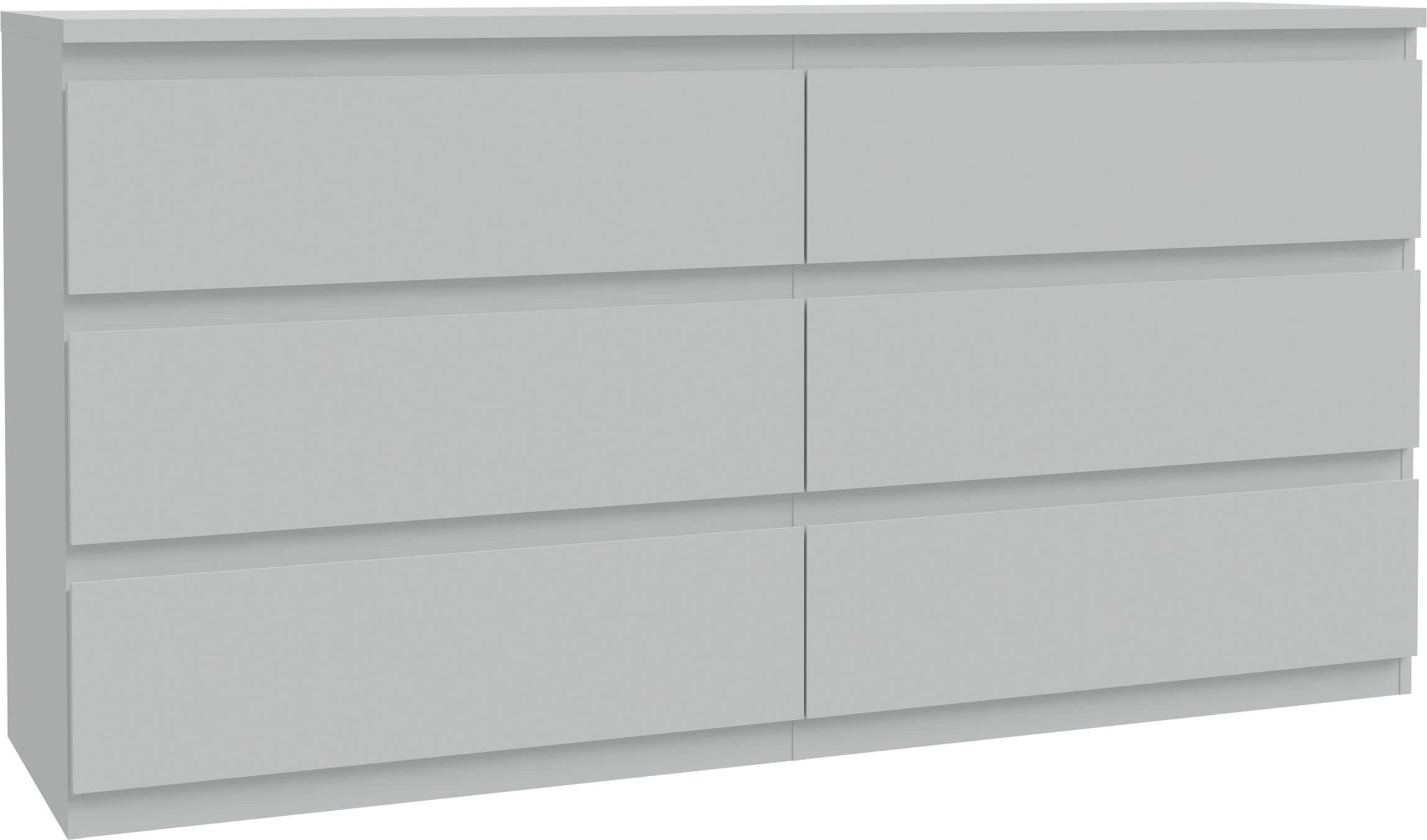 FORTE Kommode Edmore 6 Schubladen Grau Weiß - Bild 2