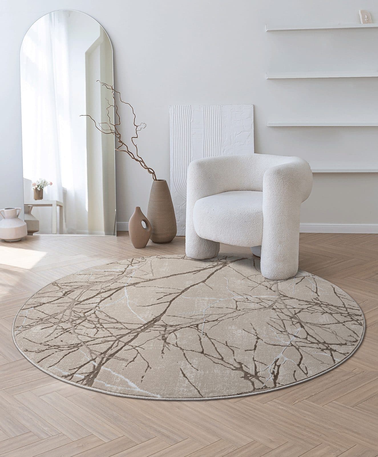 THE CARPET Teppich Mila Beige Rund 200cm Polyester - Bild 2