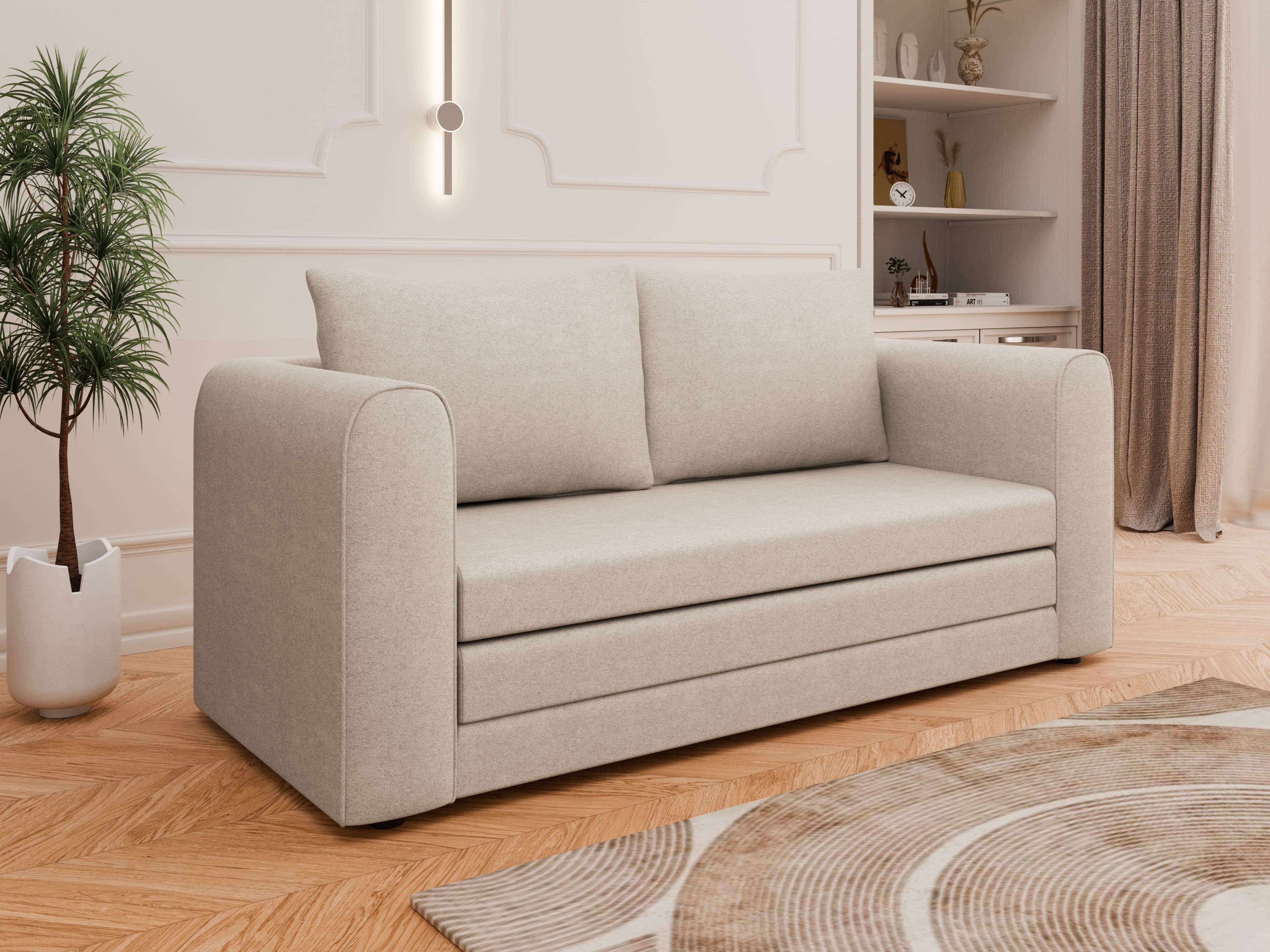 Homesy Schlafsofa Arelis 2-Sitzer mit Bettfunktion Beige - Bild 2