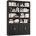 Homfa Bücherregal Standregal Bücherschrank 8 Fächer 4 Türen Holz 115x27x185,5 cm Bild 2