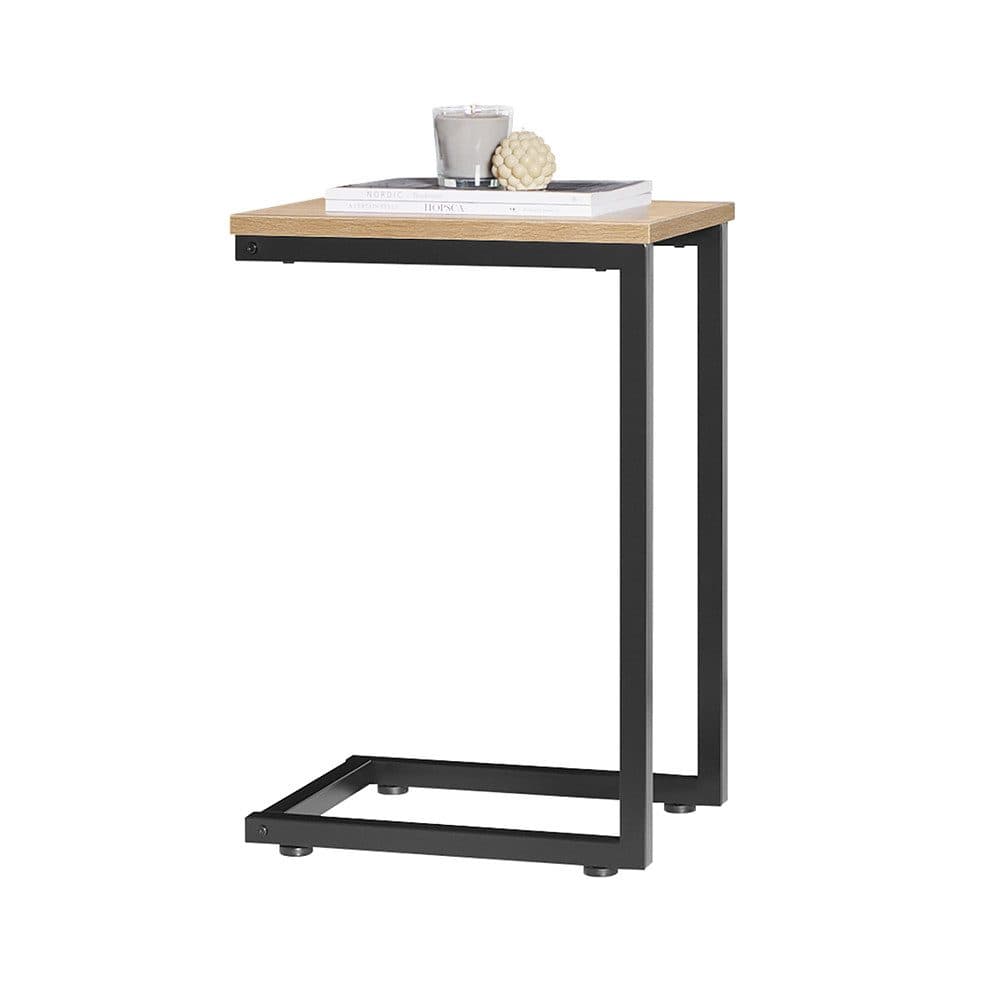 SoBuy Beistelltisch FBT87/44 C-Form Metall Holzwerkstoff Gold Grau - Bild 2