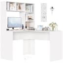 Homfa Eckschreibtisch L-förmig, Computertisch Bürotisch weiß 152cm Bild 2