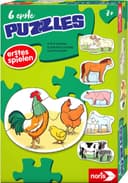 Noris Puzzle 6 erste Puzzles - Bauernhoftiere, 19 Puzzleteile Bunt Bild 2
