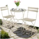tectake Bistrotisch Set 3-tlg. Beige Klappbar Stahl Bild 2