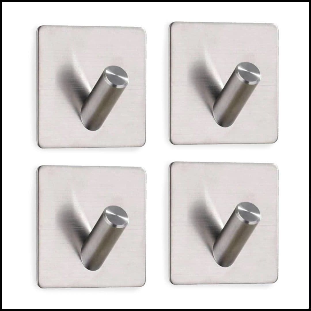LIVINA HOME Handtuchhaken selbstklebend Edelstahl Silber/Schwarz 4er Set - Bild 2