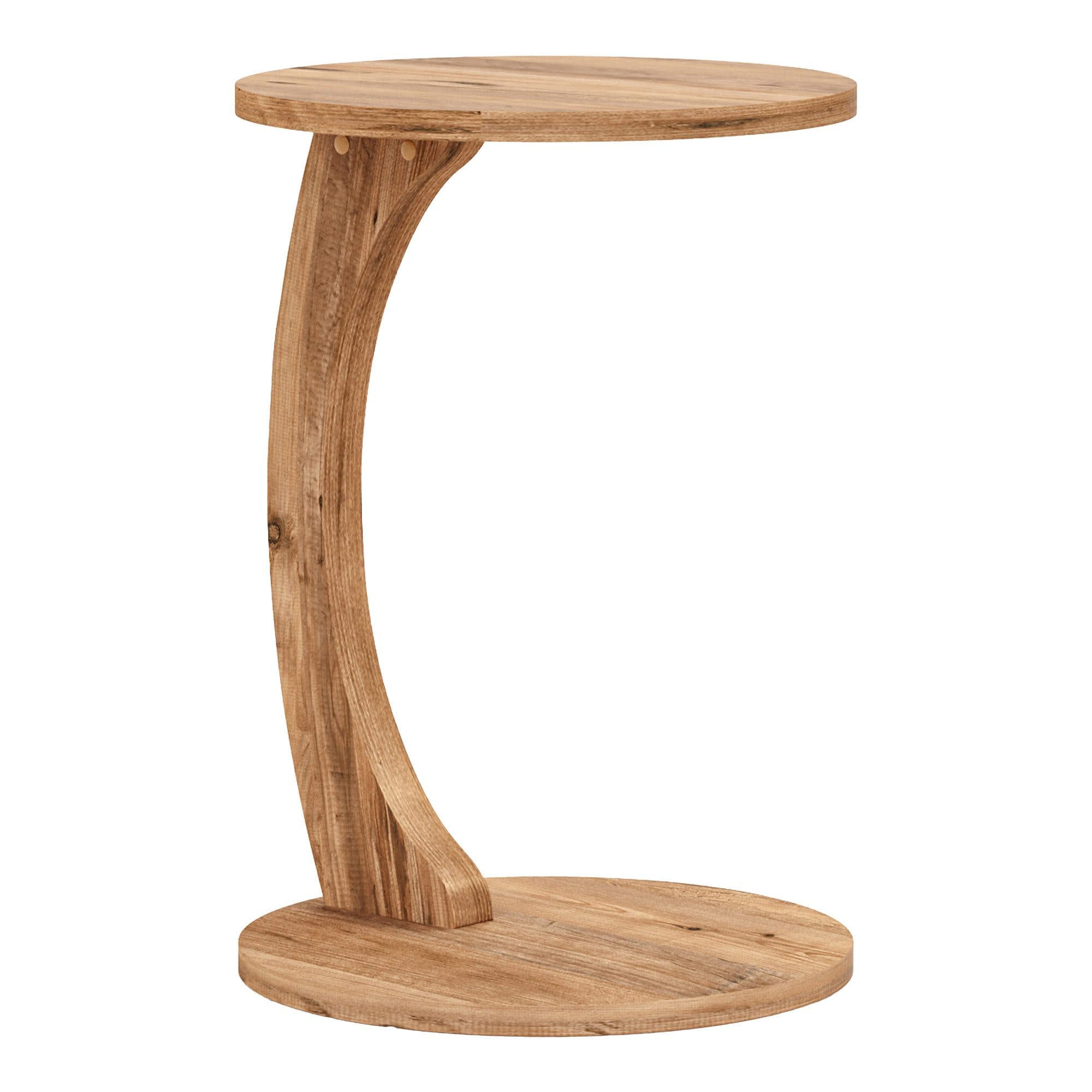 en.casa Beistelltisch C-Form mit Rollen Holzoptik - Bild 2