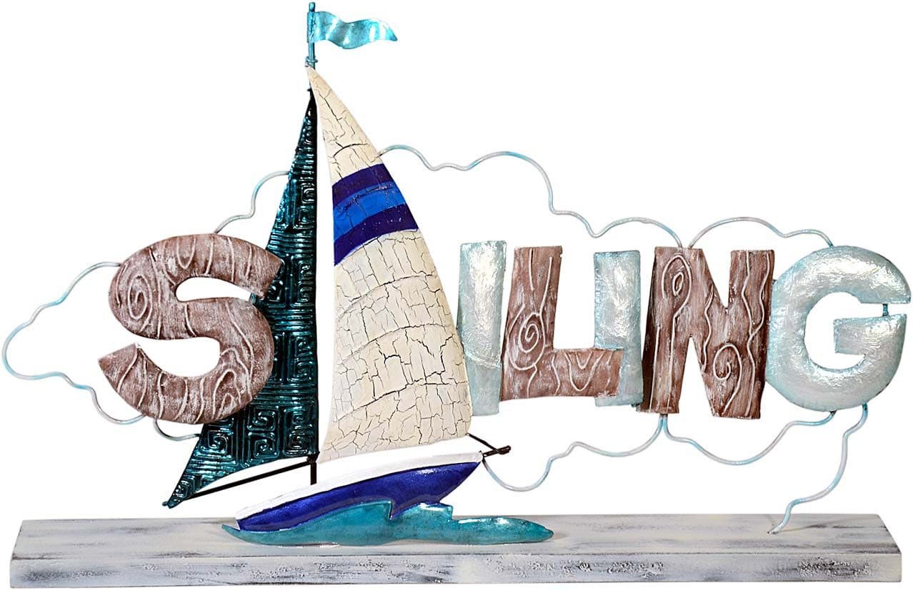 MystiCalls Dekofigur Sailing Segeln Dekoration Maritim Muschelschale Metall Figur - Bild 2