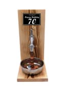 Eiserne Reserve Geschenkbox Happy Birthday 70 - Geldhahn mit Holzbox Bild 2