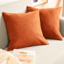 Blumtal Chenille Kissenbezug Kuscheliges Zierkissen 2er Set Orange Bild 2