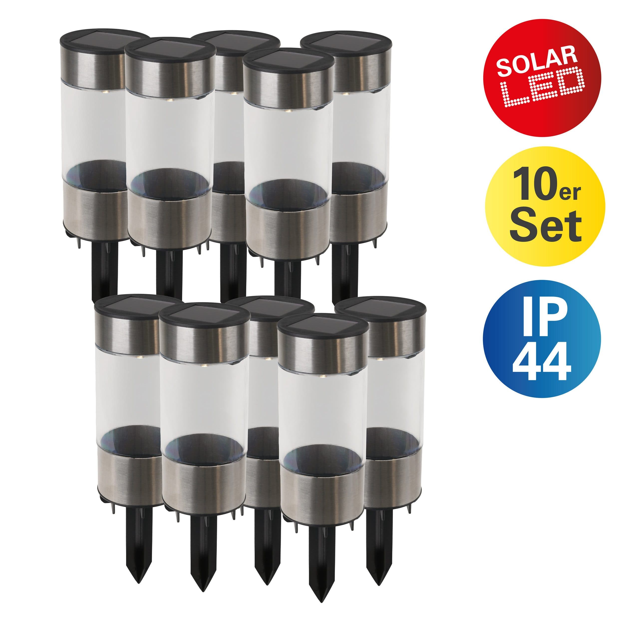 NÄVE LED Solarleuchte Rota 10er Set Silber Warmweiß - Bild 2