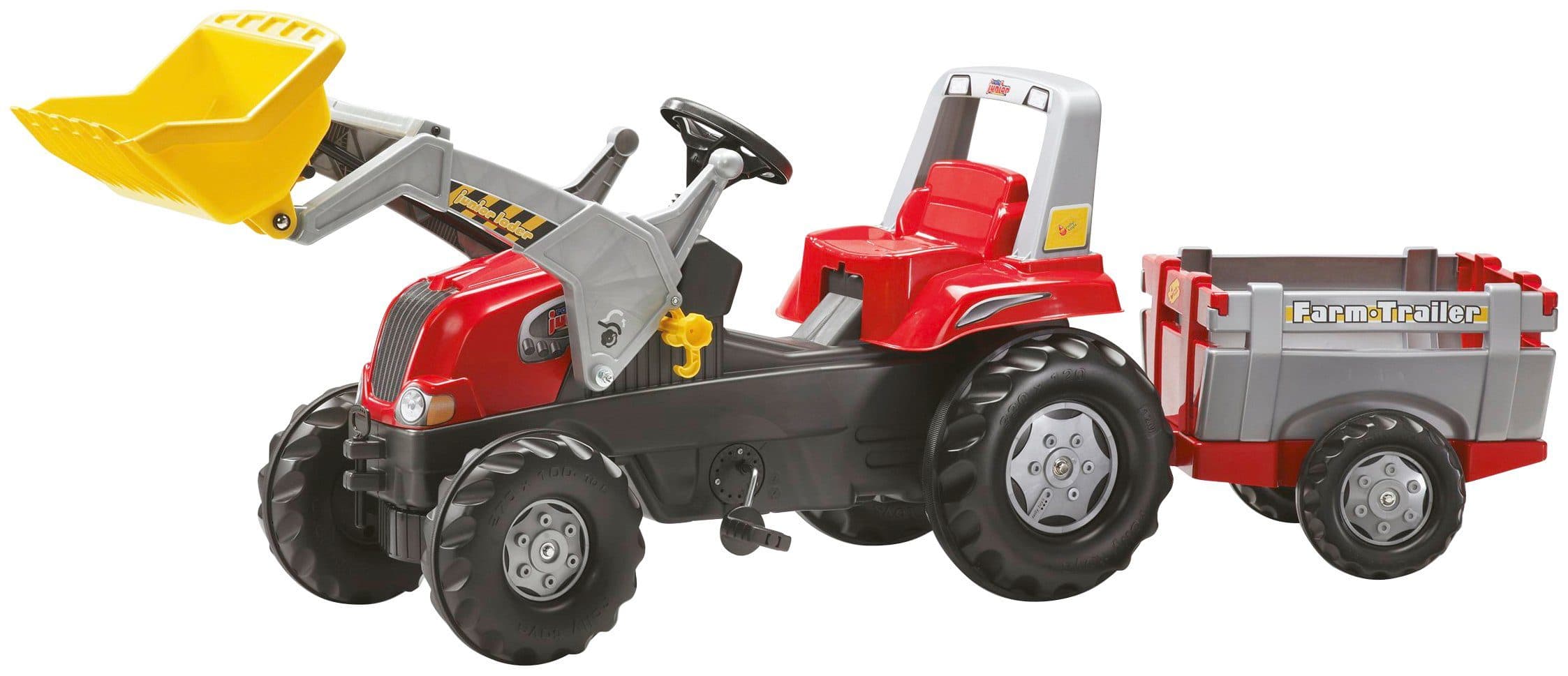 Rolly Toys Junior RT Tretfahrzeug Rot mit Lader und Anhänger