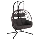 HinHocker Hängesessel für 2 Personen Braun XXL Hängeschaukel Indoor Outdoor Bild 2
