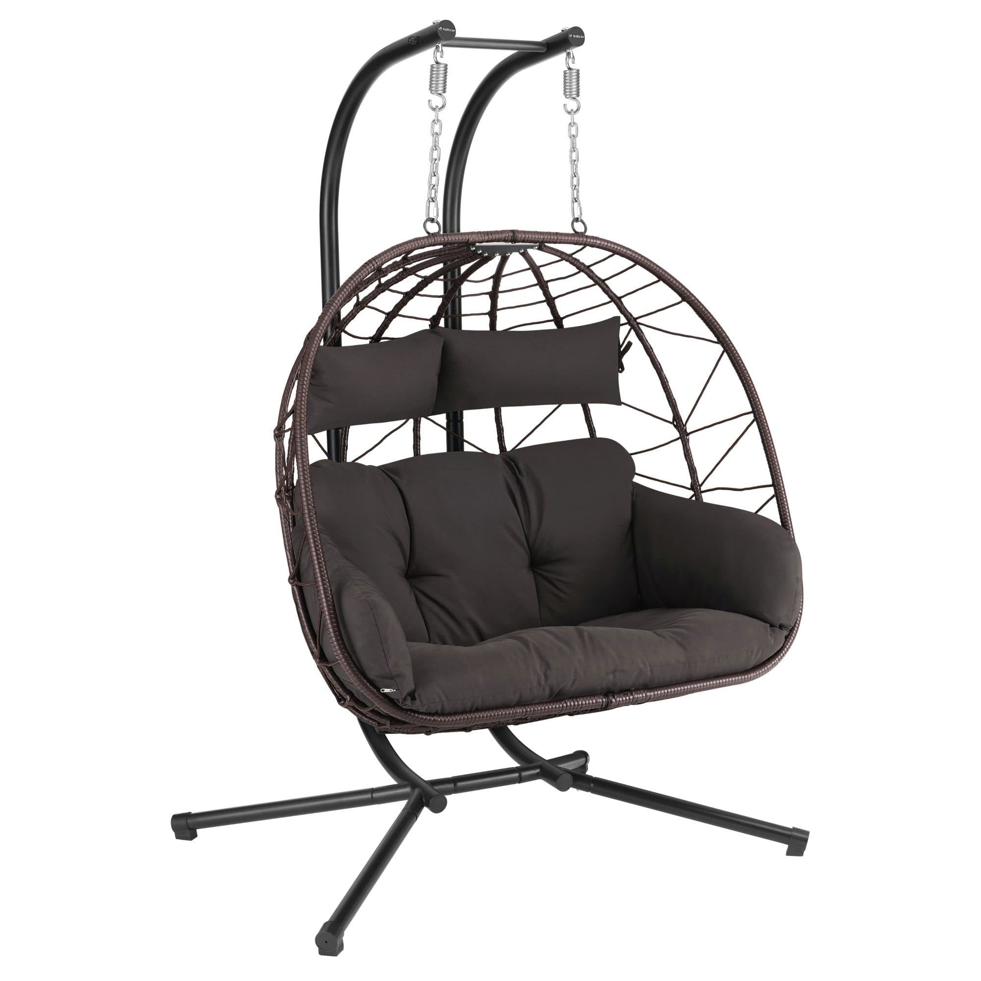 HinHocker Hängesessel für 2 Personen Braun XXL Hängeschaukel Indoor Outdoor - Bild 2