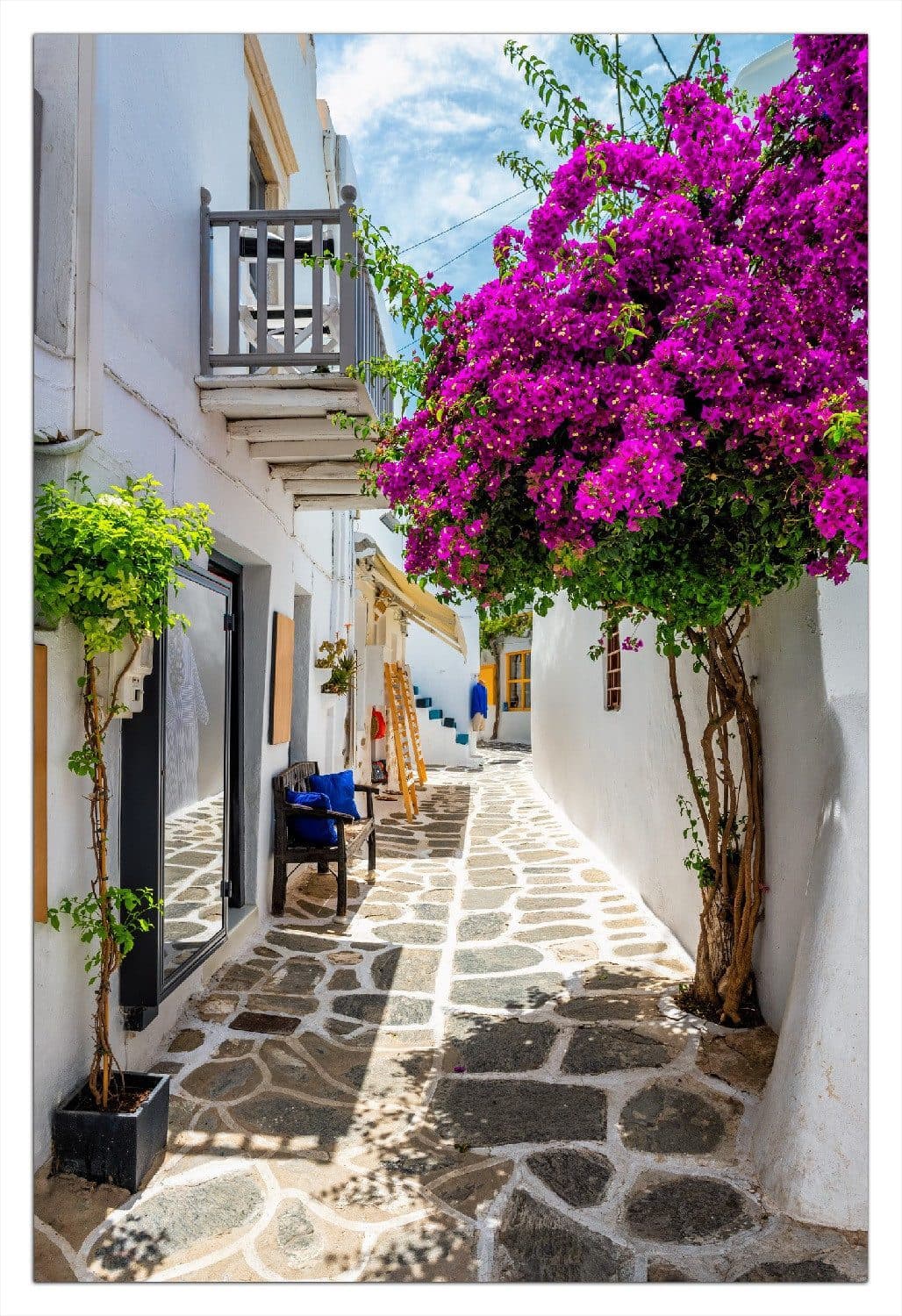 Wallario Poster Griechische Blütengasse Mediterraanes Flair - Bild 2