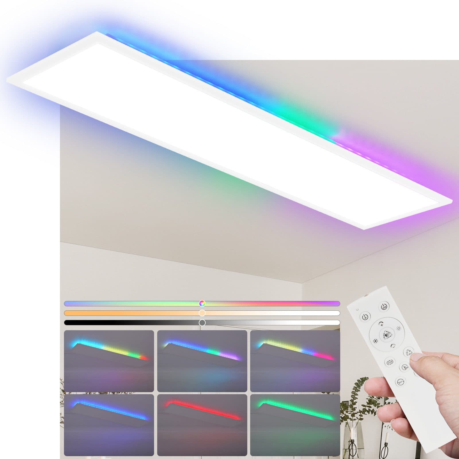 Nettlife LED Panel Deckenleuchte Dimmbar RGB 100x25 24W - Bild 2