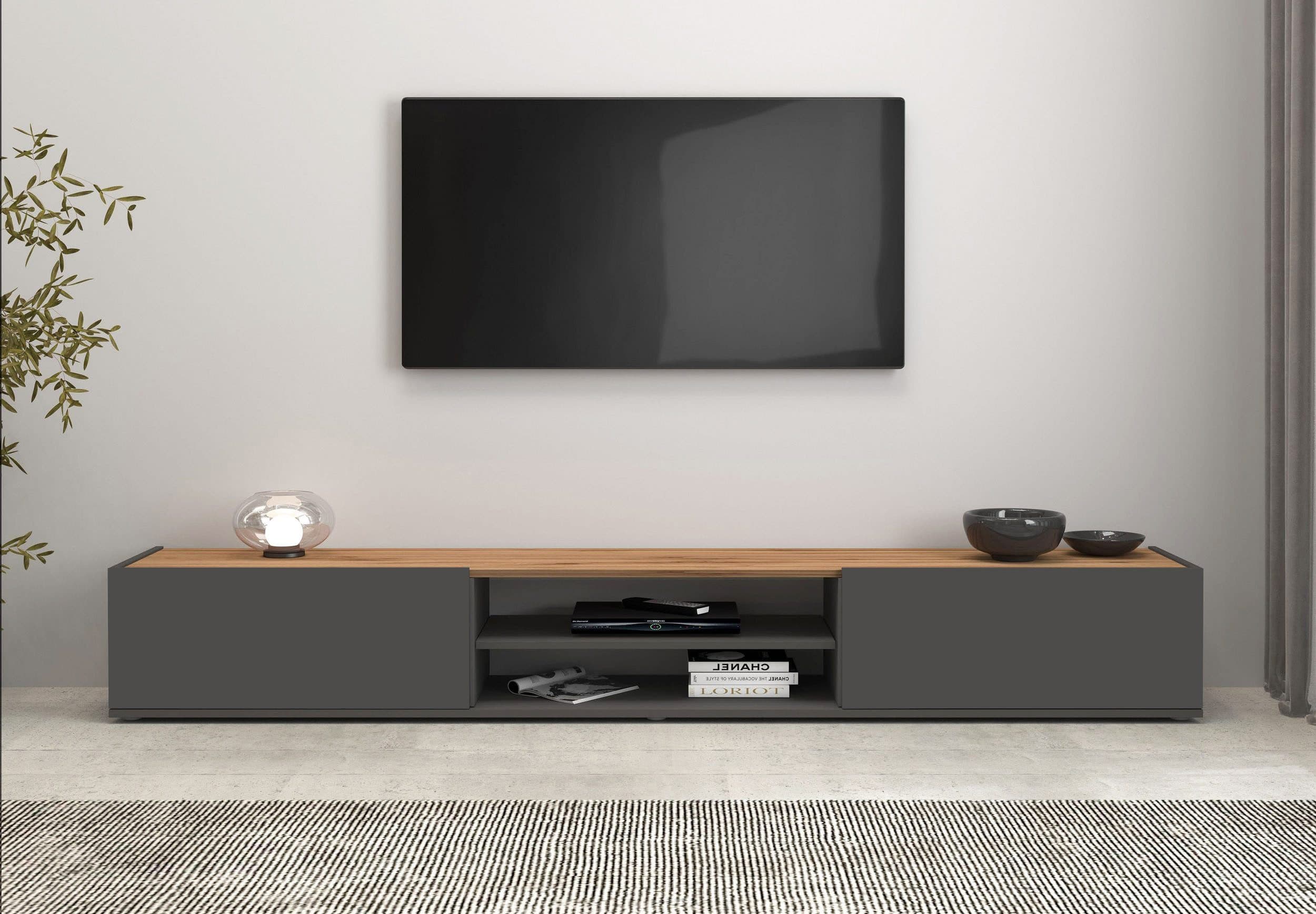 OTTO home Lowboard Garda TV-Kommode Barockstil Anthrazit Eiche - Bild 2